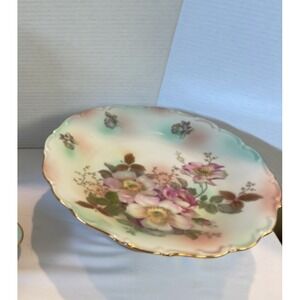 Vintage Bavaria Floral Pedestal Cake Stand 11.5 Diameter
